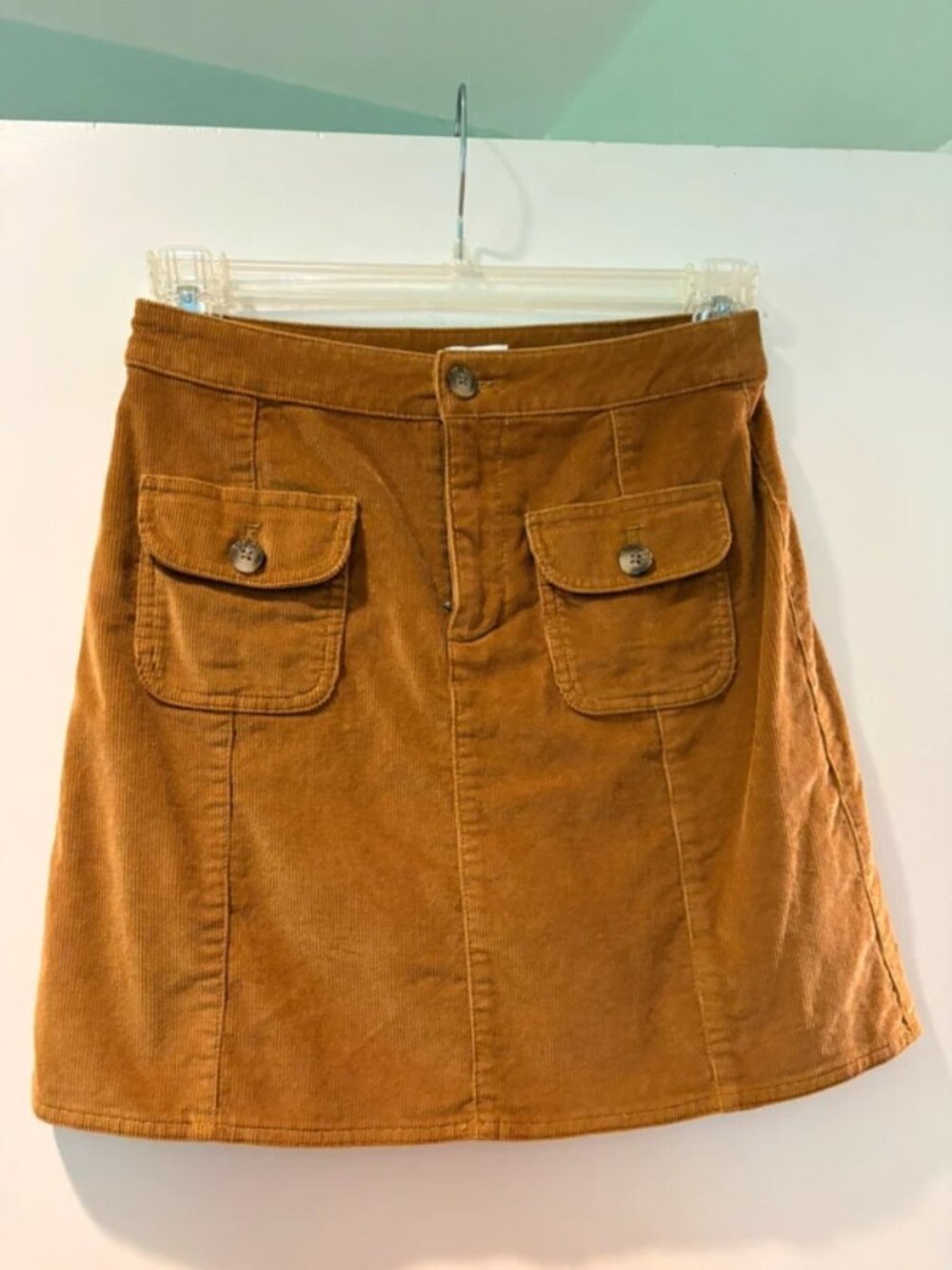 J Crew mustard yellow corduroy skirt